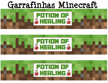 Garrafinhas festa do minecraft