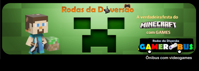 ônibus com videogames-festa do minecraft